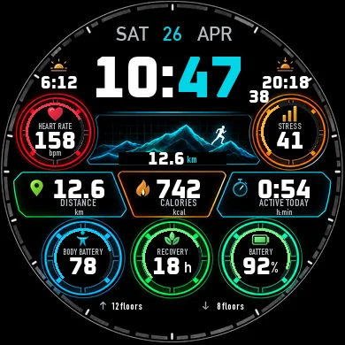 Pulse Matrix watch face preview